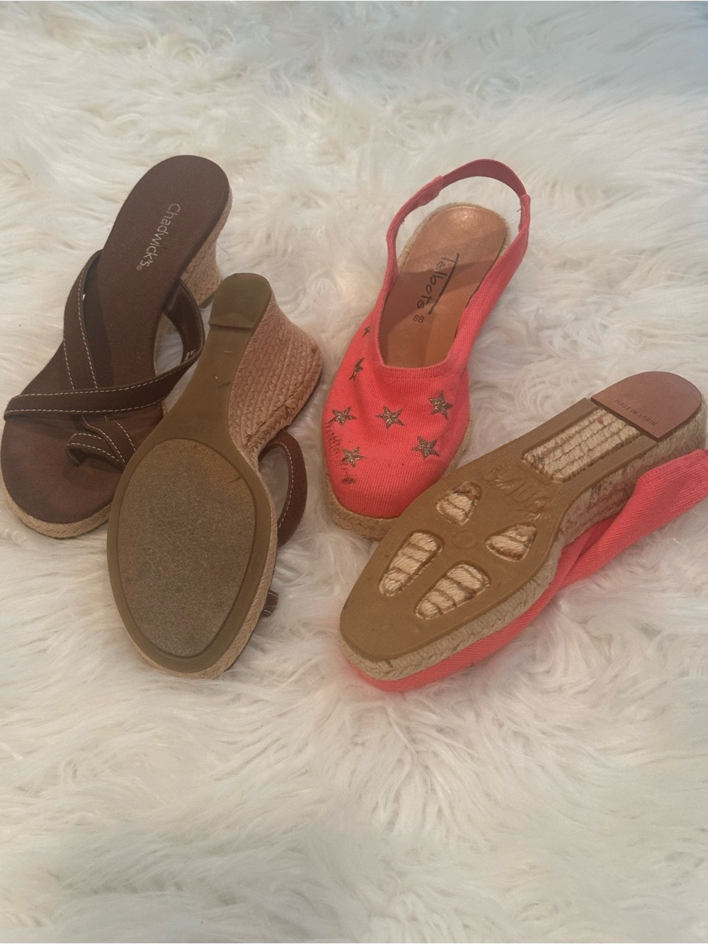 Coral Star Espadrille Wedge Slingback